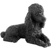 Sandicast "Small Size" Lying Black Poodle Dog Sculpture   568935440